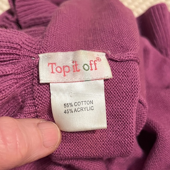 Purple Ruffled Knit Infinity Scarf - Picture 2 of 2